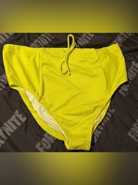 Neon Woman Swimsuit High Waisted Bottoms